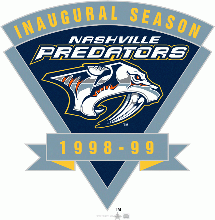 Nashville Predators 1998 99 Anniversary Logo iron on paper